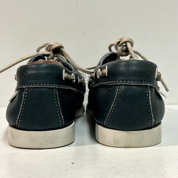 EXCELLENT Quoddy Women's Canoe Boat Shoe Moccasin Blue Green Made in Maine USA 9 - Picture 6 of 12